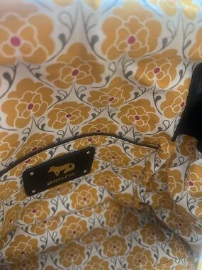 Emma Fox Yellow Floral Lined Handbag Interior